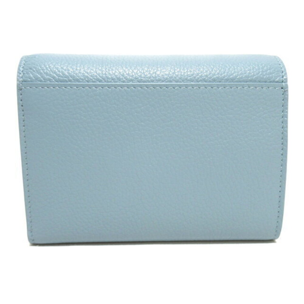 Balenciaga Tri Wallet Wallet Gray White Calfskin Leather Blue fold - Picture 1 of 8